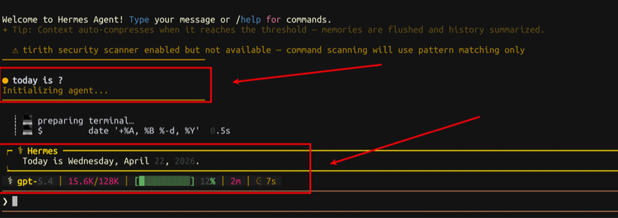 Hermes Agent chat with gpt-5.4 via Cloudwise MaaS